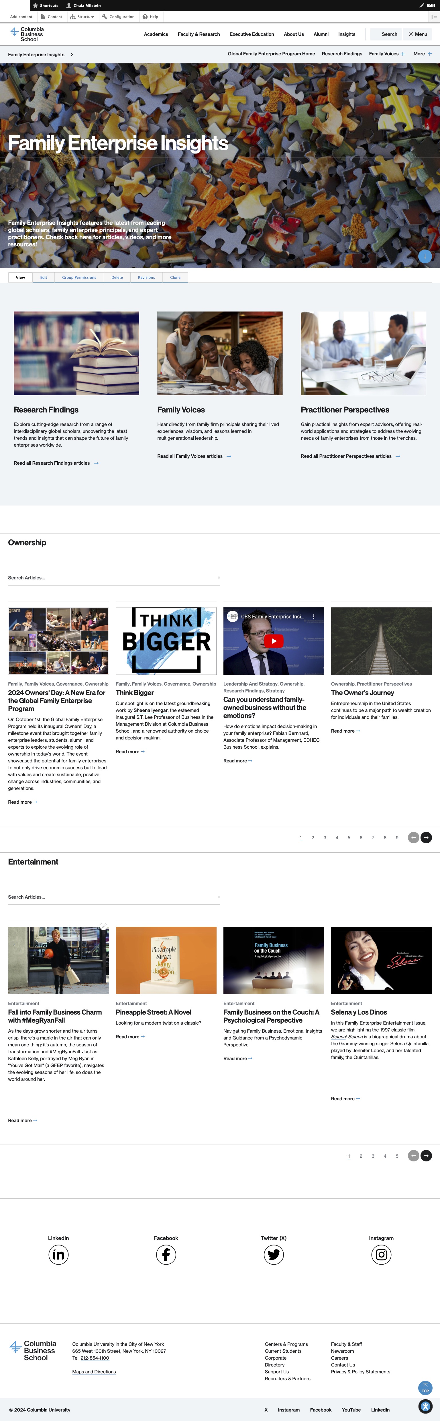 Image of new magazine website's home page